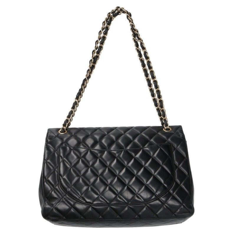 Chanel Deca Matelasse 34 Lambskin Single Flap Chain Shoulder Bag Women 34