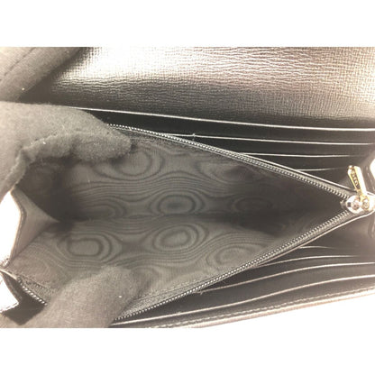 Gucci Women's Long Wallet Interlocking G Marina Leather 598531 Black
