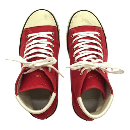 Celine - Blank Lace-up Canvas Sneakers - 37 - Red White - Women's