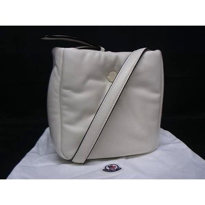 Moncler Leather Crossbody Shoulder Bag Ivory