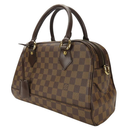 Louis Vuitton Handbags Duomo N60008 Damier Leather Ebène Brown Gold Hardware