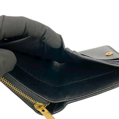 Saint Laurent Paris YSL Leather Bifold Wallet Compact Zip Around — view 8