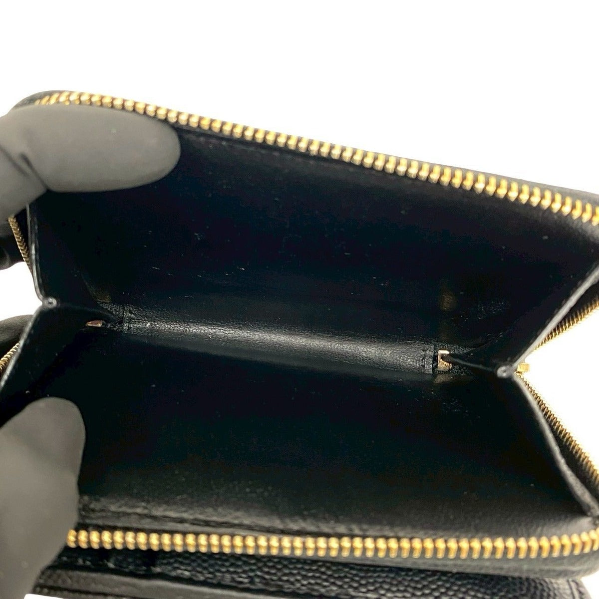 Saint Laurent Paris YSL Leather Bifold Wallet Compact Zip Around — view 10