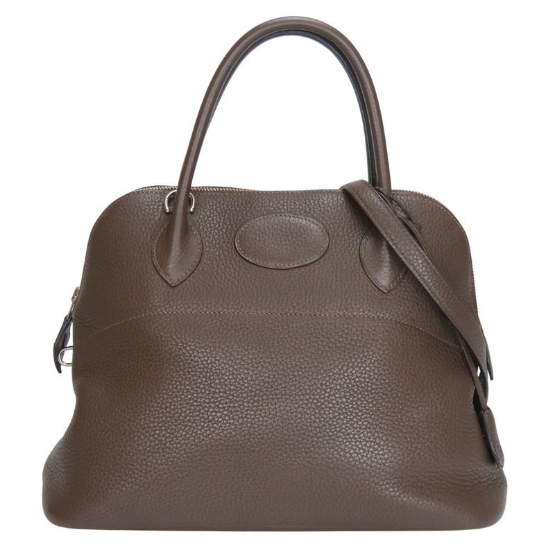 Hermes Handbag Bolide 31 Togo Chocolat Dark Brown Silver Hardware 2WAY Shoulder