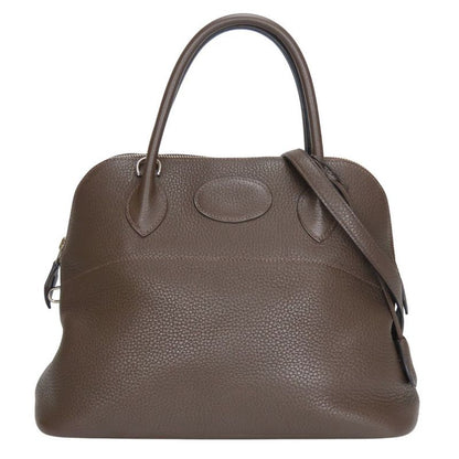 Hermes Handbag Bolide 31 Togo Chocolat Dark Brown Silver Hardware 2WAY Shoulder