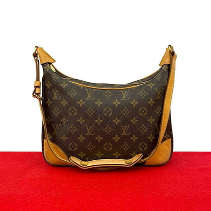 Louis Vuitton Vintage Boulogne Monogram Leather Shoulder Bag Pochette Brown