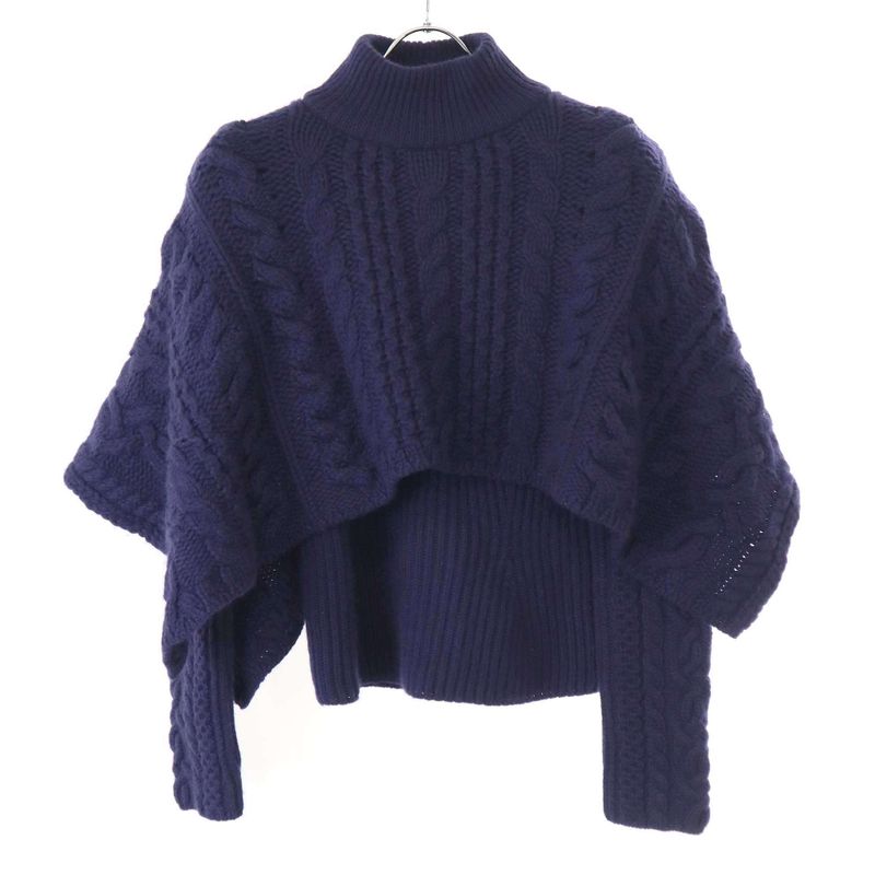Hermes 21aw Pull Ml Esprit Cape Mohair Blend Cashmere Cape Knit Sweater