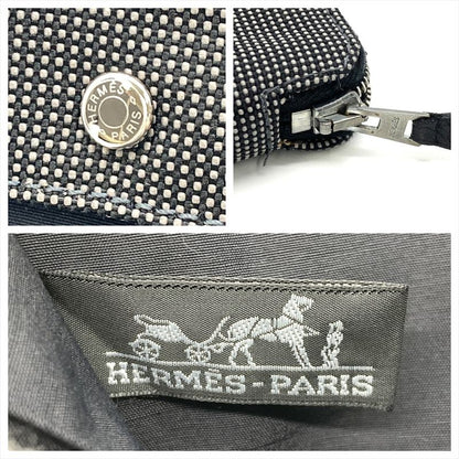 Hermes Perth GM Her Line Round Zipper Gray Silver Hardware Unisex