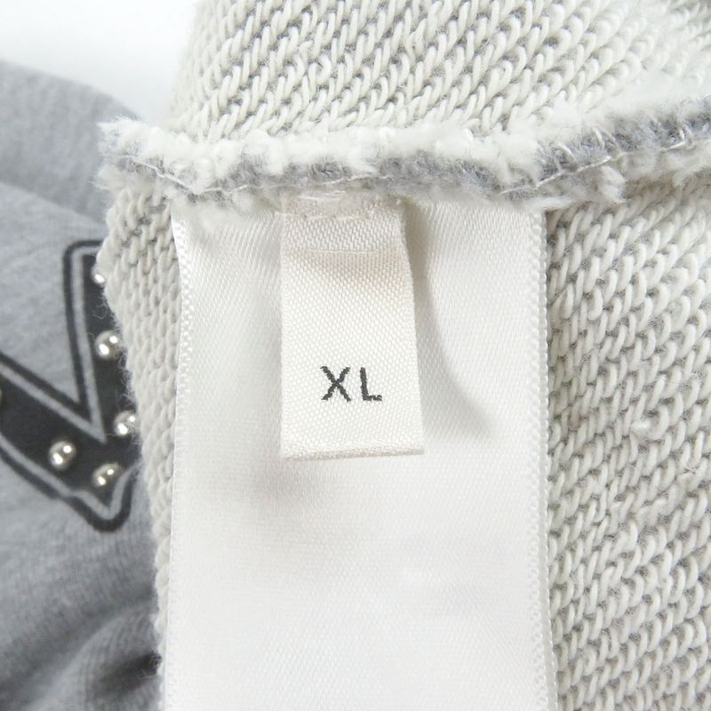 Celine 2y340052h Sleeve Chamois Pattern Studded Docking Design Sweatshirt Grey