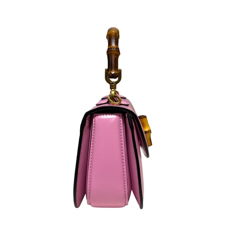 Gucci Mini Top Handle Bag Bamboo Shoulder Bag Leather 686864 Pink Ladies Gucci