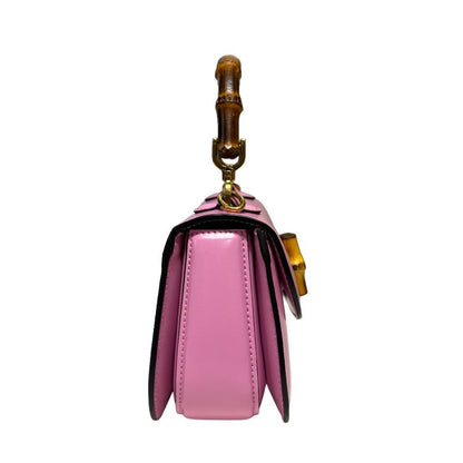 Gucci Mini Top Handle Bag Bamboo Shoulder Bag Leather 686864 Pink Ladies Gucci