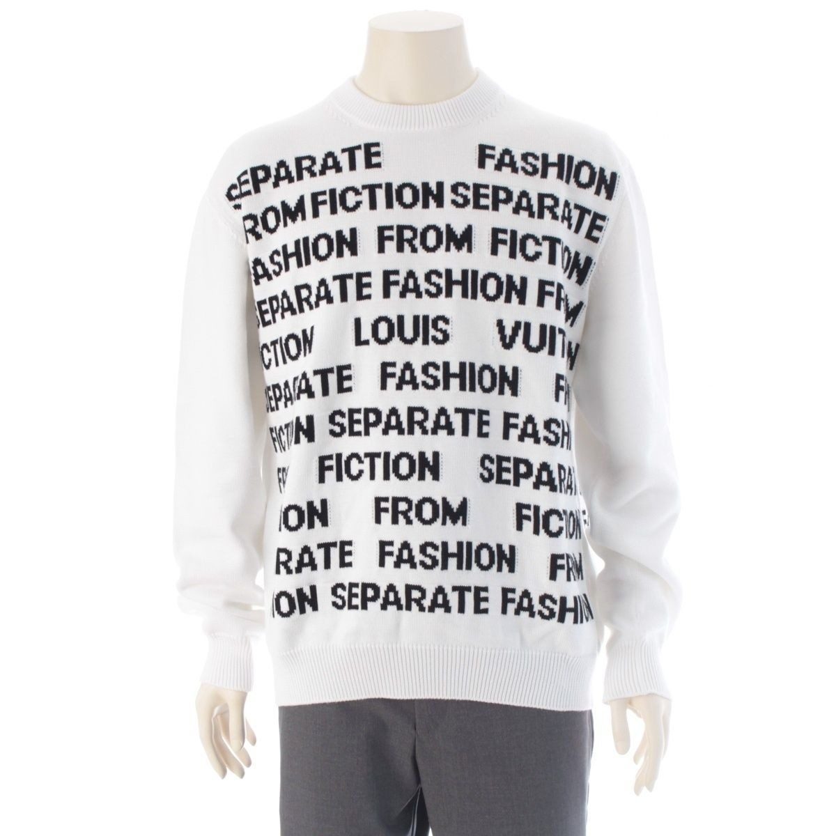 Louis Vuitton Cotton Letters Knit Sweater White
