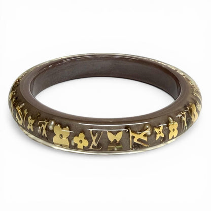 Louis Vuitton Bracelet Ankle John TPM Monogram Bangle Clear Brown Gold Handbag — view 3