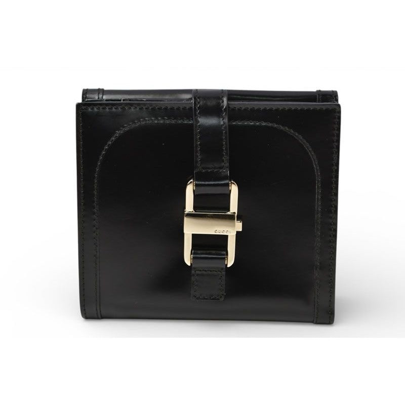 Gucci Wallet Vintage Folding Enamel Black