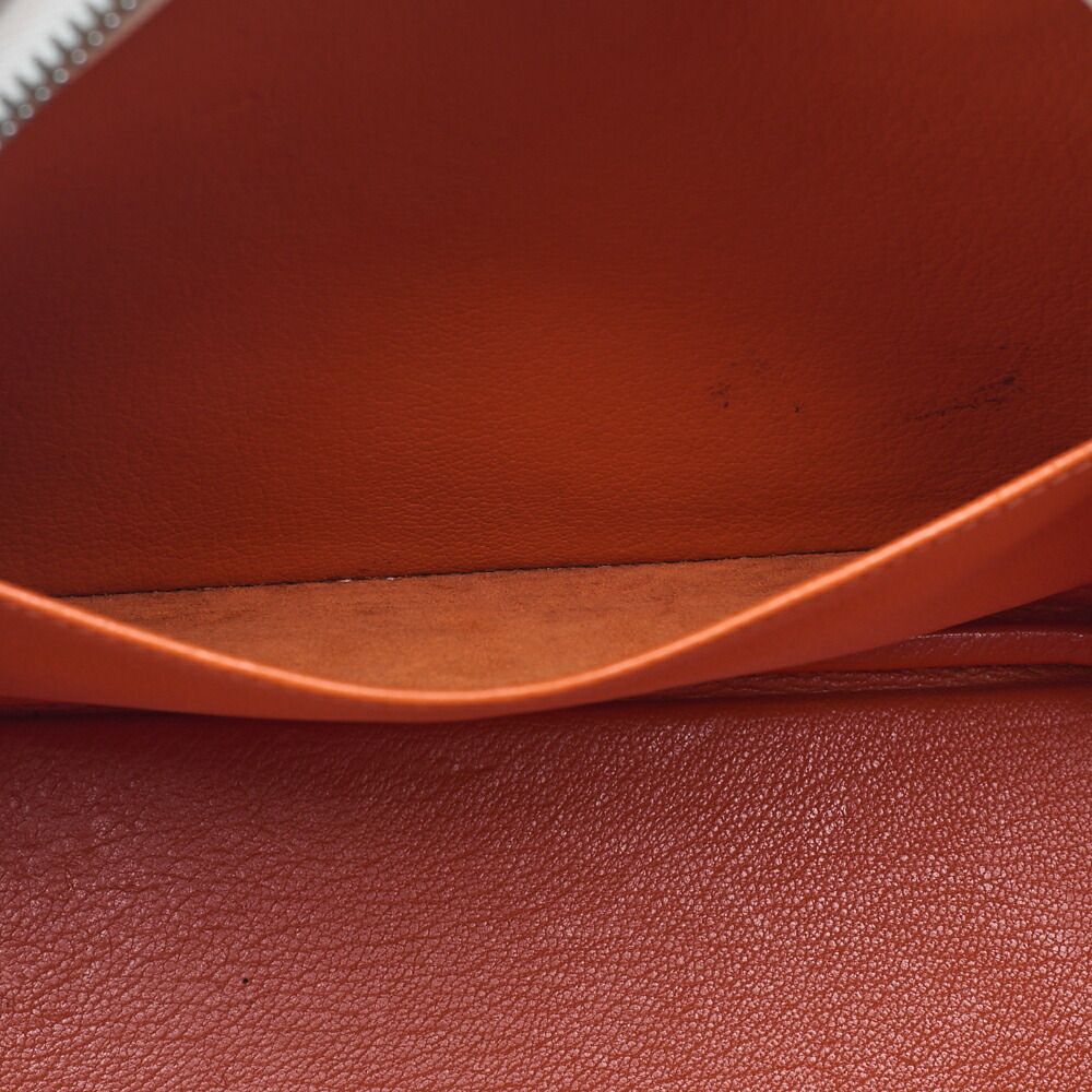 Hermes Brum 28 Tote Bag Epson White And Orange Silver Hardware Women's Bag