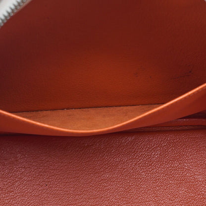 Hermes Brum 28 Tote Bag Epson White And Orange Silver Hardware Women's Bag