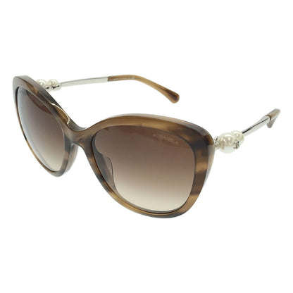 Chanel Pearl Design Sunglasses Eyewear Beige 56 18 140