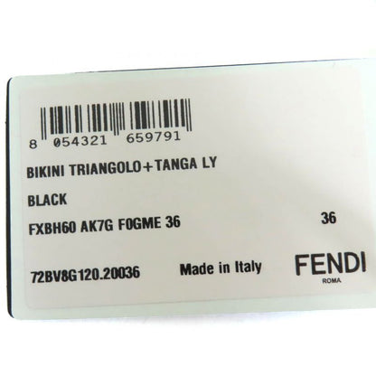 Fendi 2022 Fxbh60 Lined Zucca Pattern FF Logo Hardware Swimwear Bikini Top And