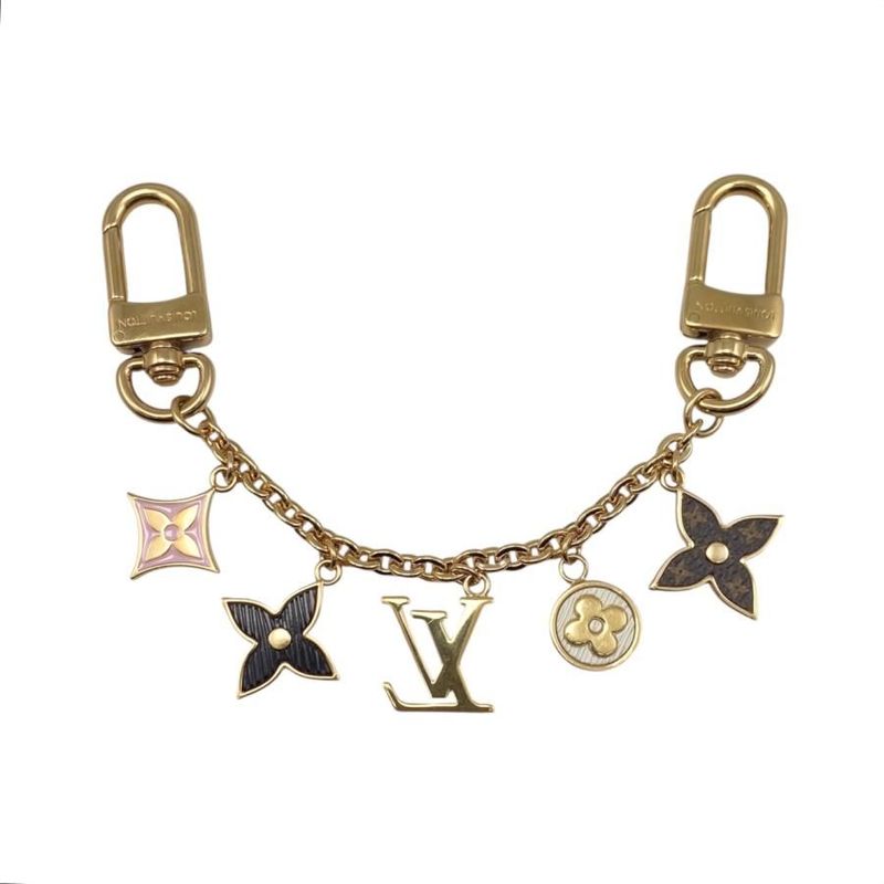 Louis Vuitton Bag Charm Chain Spring Street M01188 Monogram Flower Epi Gold