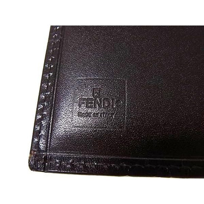 Fendi Zucca Pattern Canvas Bifold Wallet Billfold Coin Purse Brown — view 6