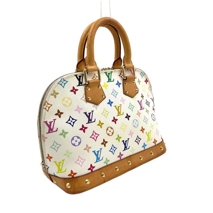 Louis Vuitton Alma Monogram Multicolor Blanc Leather White Handbag Gold — view 2
