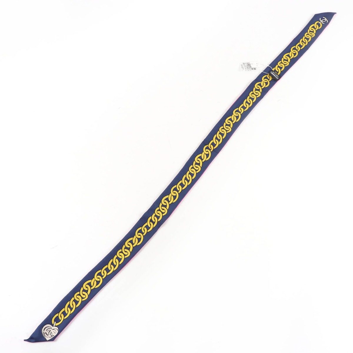 Chanel Twill Silk CC Logo Allover Pattern Scarf — view 5