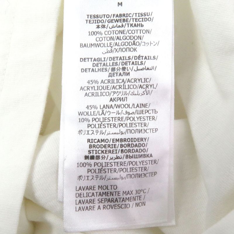 Gucci 768441 Webline Logo Embroidery Cotton Jersey Long Sleeve T-shirt White M