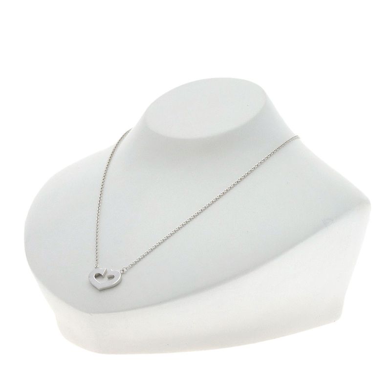 Cartier C Heart Necklace 18K White Gold Ladies