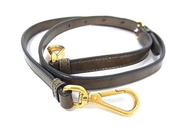 Prada Patent Leather Bag Shoulder Strap Shoulder Crossbody Women Khaki Ff8615