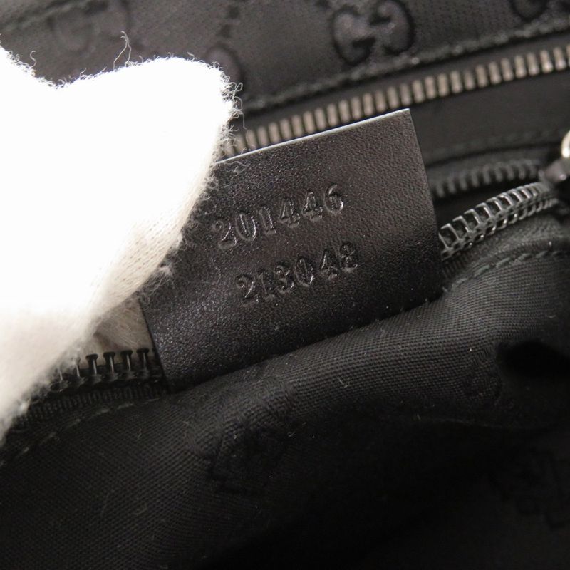 Gucci GG Imprime 201446 PVC Leather Black Shoulder Bag Black 1327 Gucci