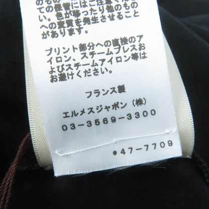 Hermes 2024ss 4h4642da 100% Cotton Short Sleeve T-shirt Black 34 Made In France