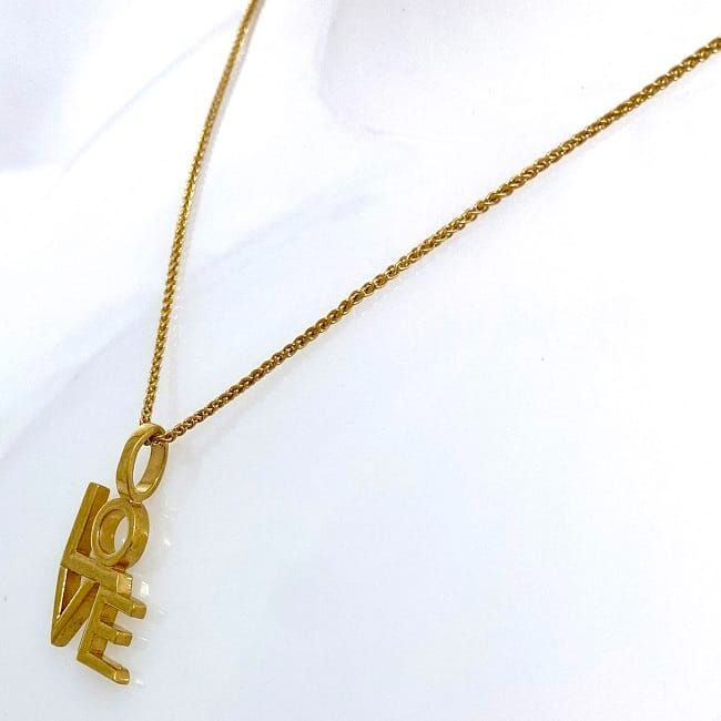 Saint Laurent LOVE Necklace Gold 669087y1500 Excellent Condition