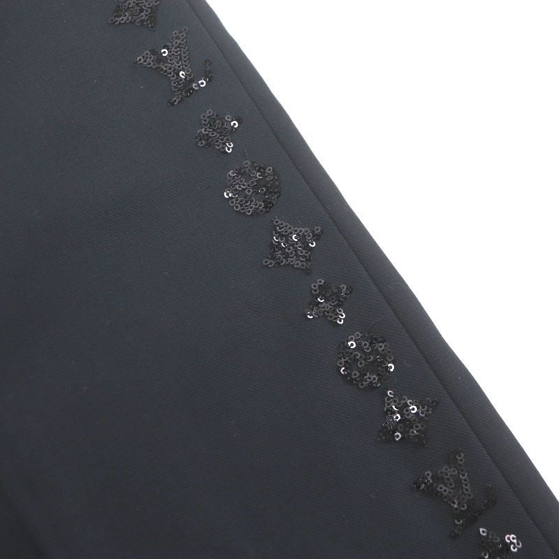 Louis Vuitton 23SS Monogram Sequined Trousers Easy Pants Black 40 Made In