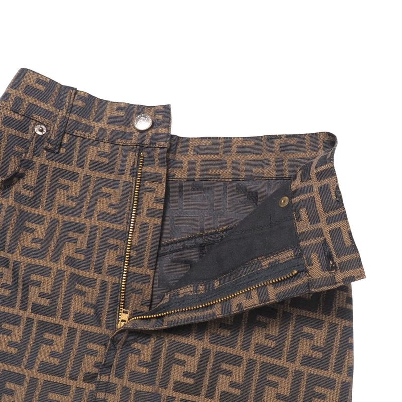 Fendi Mini Skirt Size 38 FF Double F Zucca Allover Tight Skirt 20250724 Ra5597