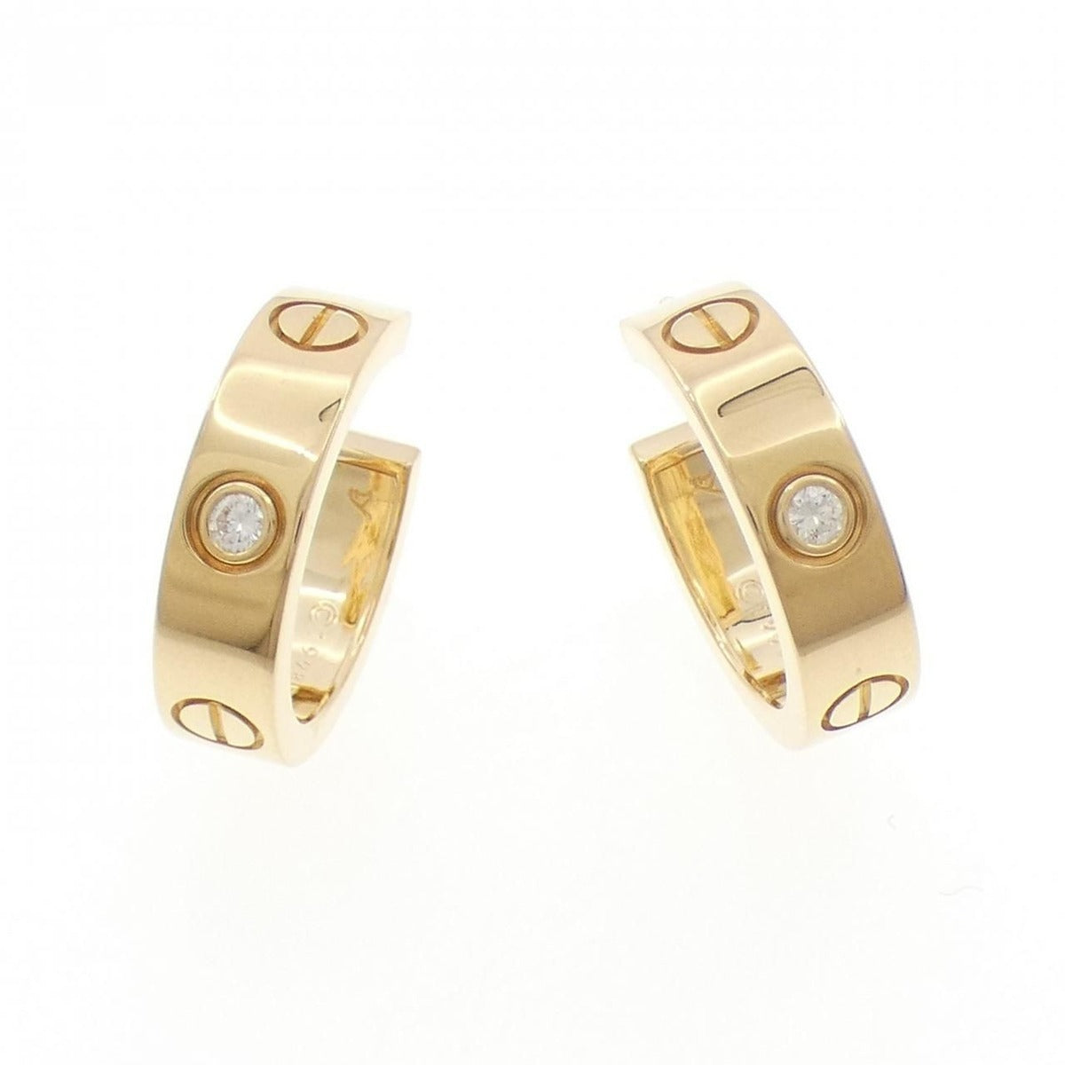 Cartier Love Earrings Half Diamond