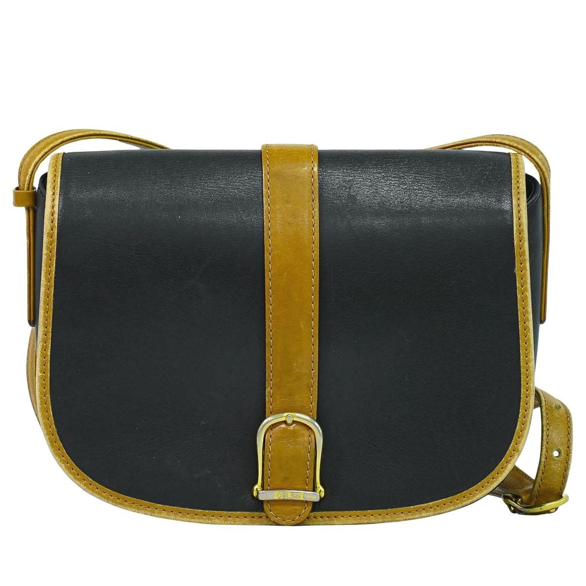 Celine Leather Shoulder Bag Pochette Black
