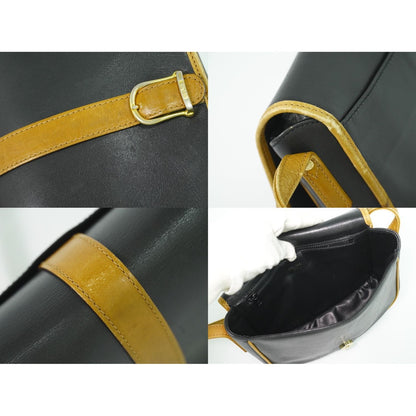 Celine Leather Shoulder Bag Pochette Black — view 8