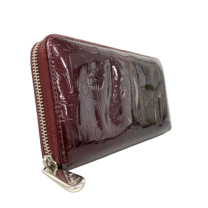 Dior Wallet Enamel Bordeaux Silver — view 2