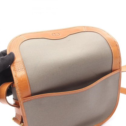 Dior Shoulder Bag Cdlogo Gray Canvas Leather — view 13
