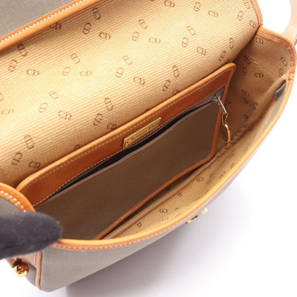 Dior Shoulder Bag Cdlogo Gray Canvas Leather — view 3