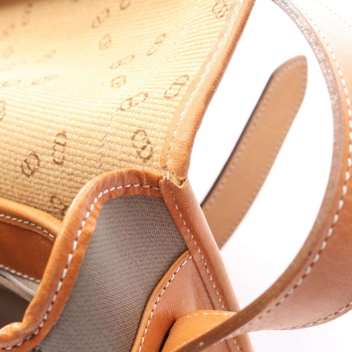 Dior Shoulder Bag Cdlogo Gray Canvas Leather — view 6