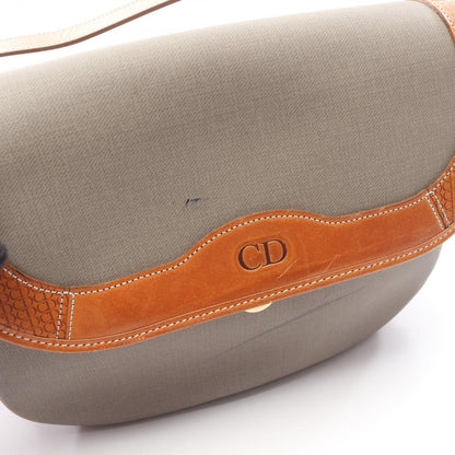 Dior Shoulder Bag Cdlogo Gray Canvas Leather — view 8