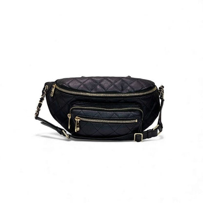 Chanel Bag Waist Pouch Body Caviar Leather Metallic Black Gold