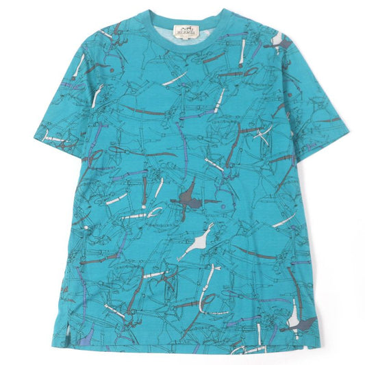 Hermes 100% Cotton Belt Crew Neck Short Sleeves Cut And Sewn Short Sleeve