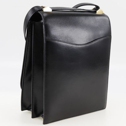 Hermes Chianti One Shoulder Vintage Box Calf Black/gold Hardware Women Shoulder