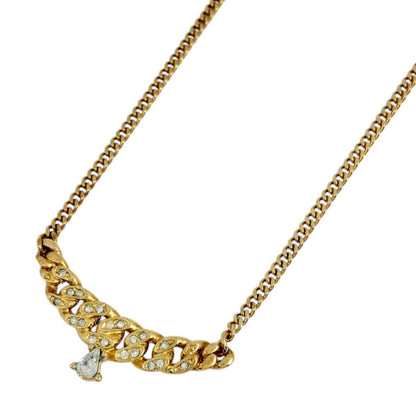Dior Rhinestone Necklace CD Gold Plated