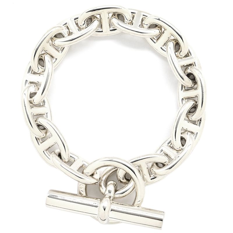 Hermes Bracelet Chaine D'ancre MM Silver 925 Silver 14 Frames Star Ring Silver