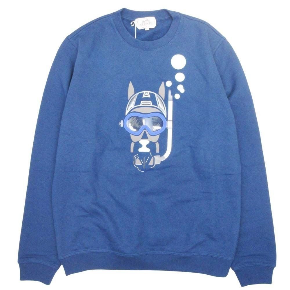 Hermes Scub'h Scub Ash Sweatshirt Pullover Top Fleece Lining M Navy