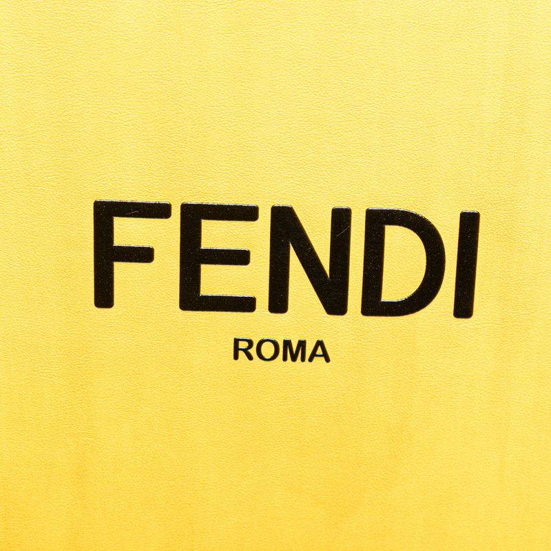 Fendi Logo Trunk Case Shoulder Bag 2WAY 7vv134 Yellow Black Leather Enamel