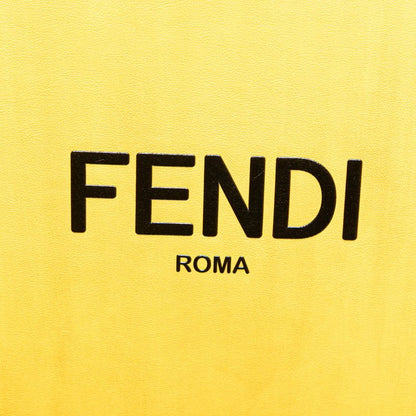 Fendi Logo Trunk Case Shoulder Bag 2WAY 7vv134 Yellow Black Leather Enamel